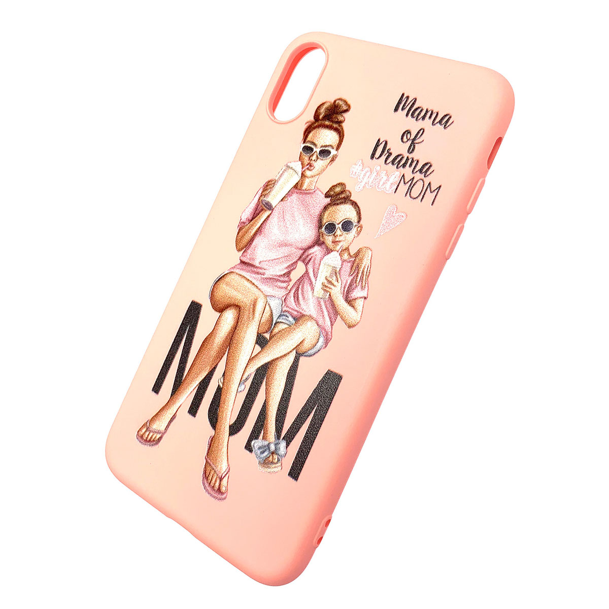 Чехол накладка для APPLE iPhone XS MAX, силикон, рисунок Mama of Drama Girl MOM.