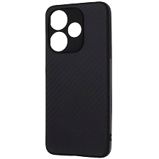 Чехол накладка для XIAOMI Redmi 13, POCO M6 4G, защита камеры, силикон, карбон, цвет черный