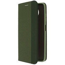 Чехол книжка MESH для XIAOMI POCO X3, POCO X3 Pro, текстиль, силикон, бархат, визитница, цвет зеленый