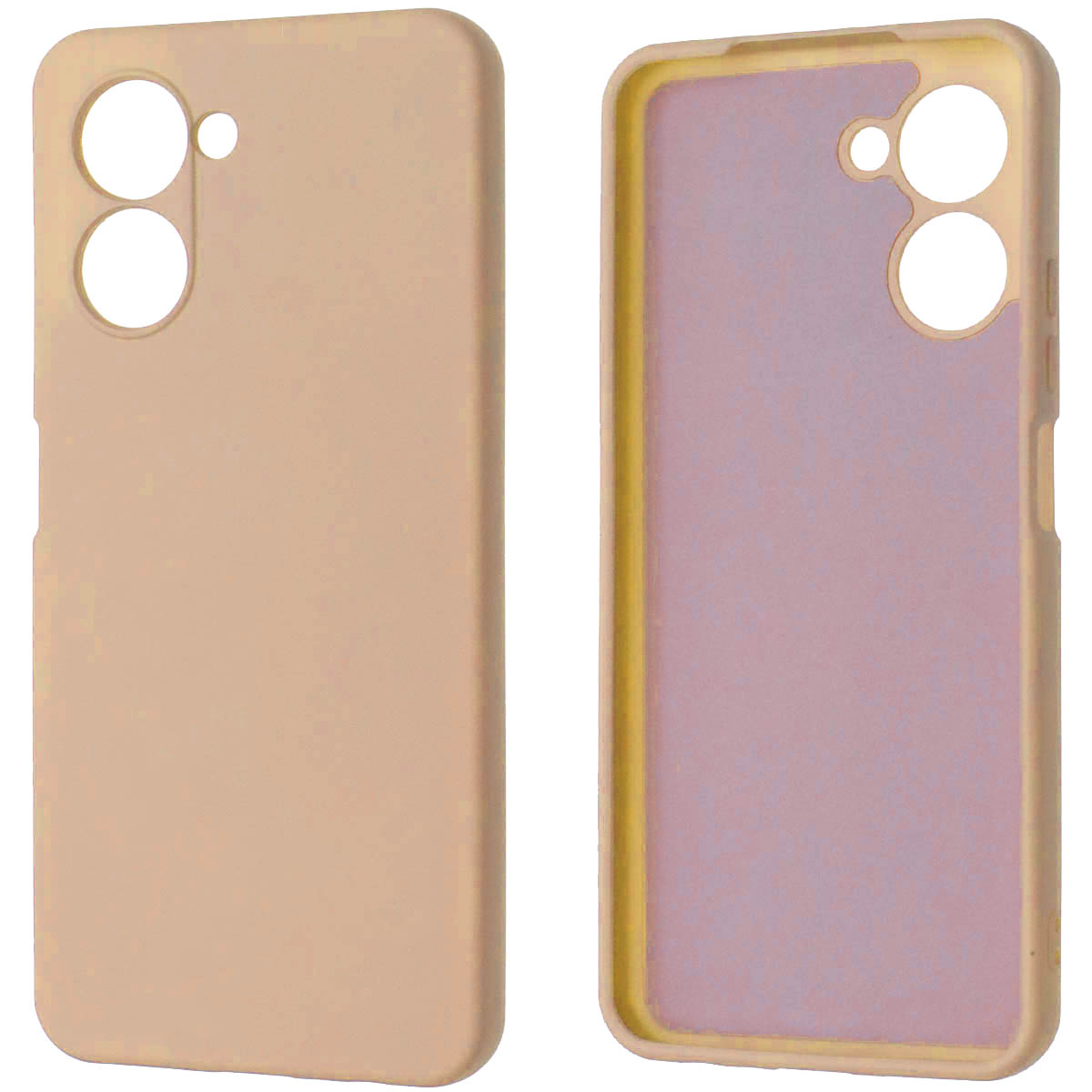Чехол накладка NANO для Realme C33, силикон, бархат, цвет розовый песок