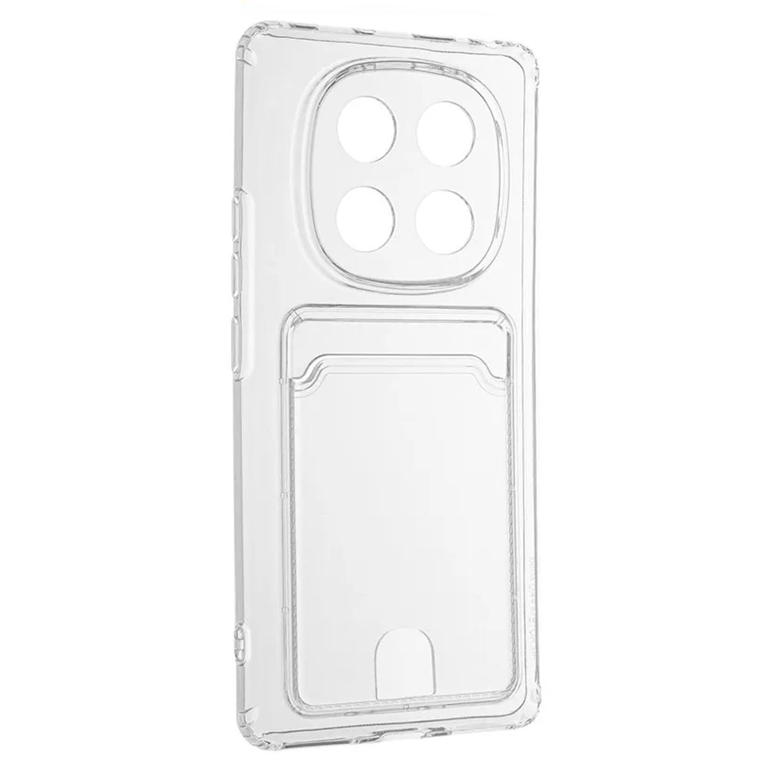 Чехол накладка CARD CASE для XIAOMI Redmi Note 14 Pro 4G, защита камеры, силикон, отдел для карт, цвет прозрачный