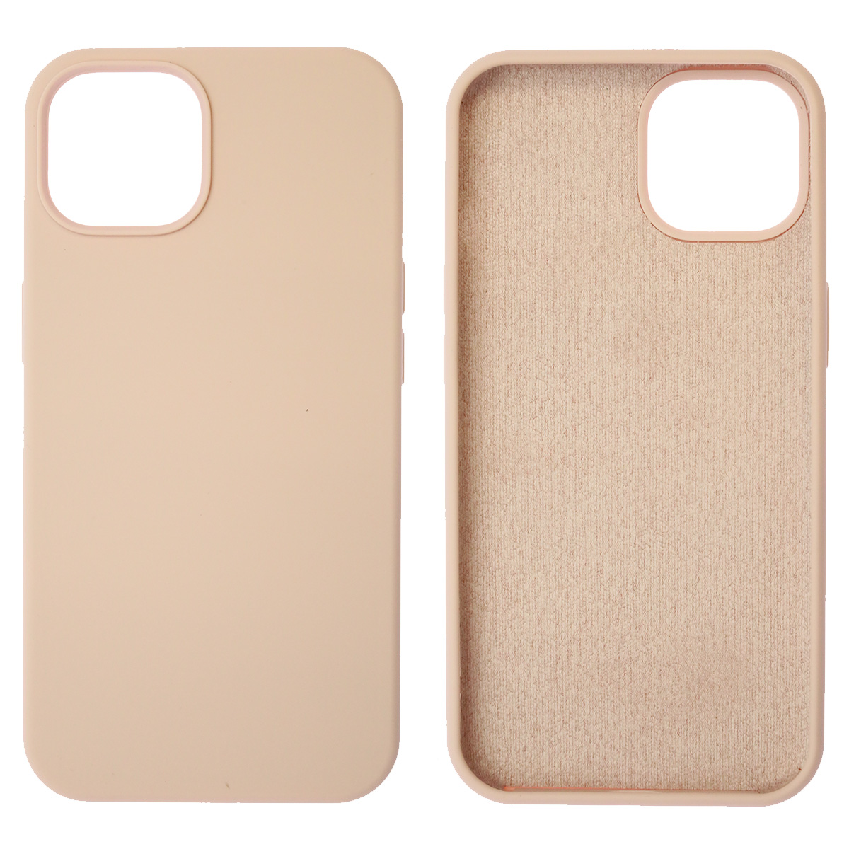 Чехол накладка Silicon Case для APPLE iPhone 14 (6.1"), силикон, бархат, цвет розовый песок