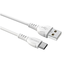 Кабель BOROFONE BX51 USB Type C, 3A, длина 1 метр, силикон, цвет белый