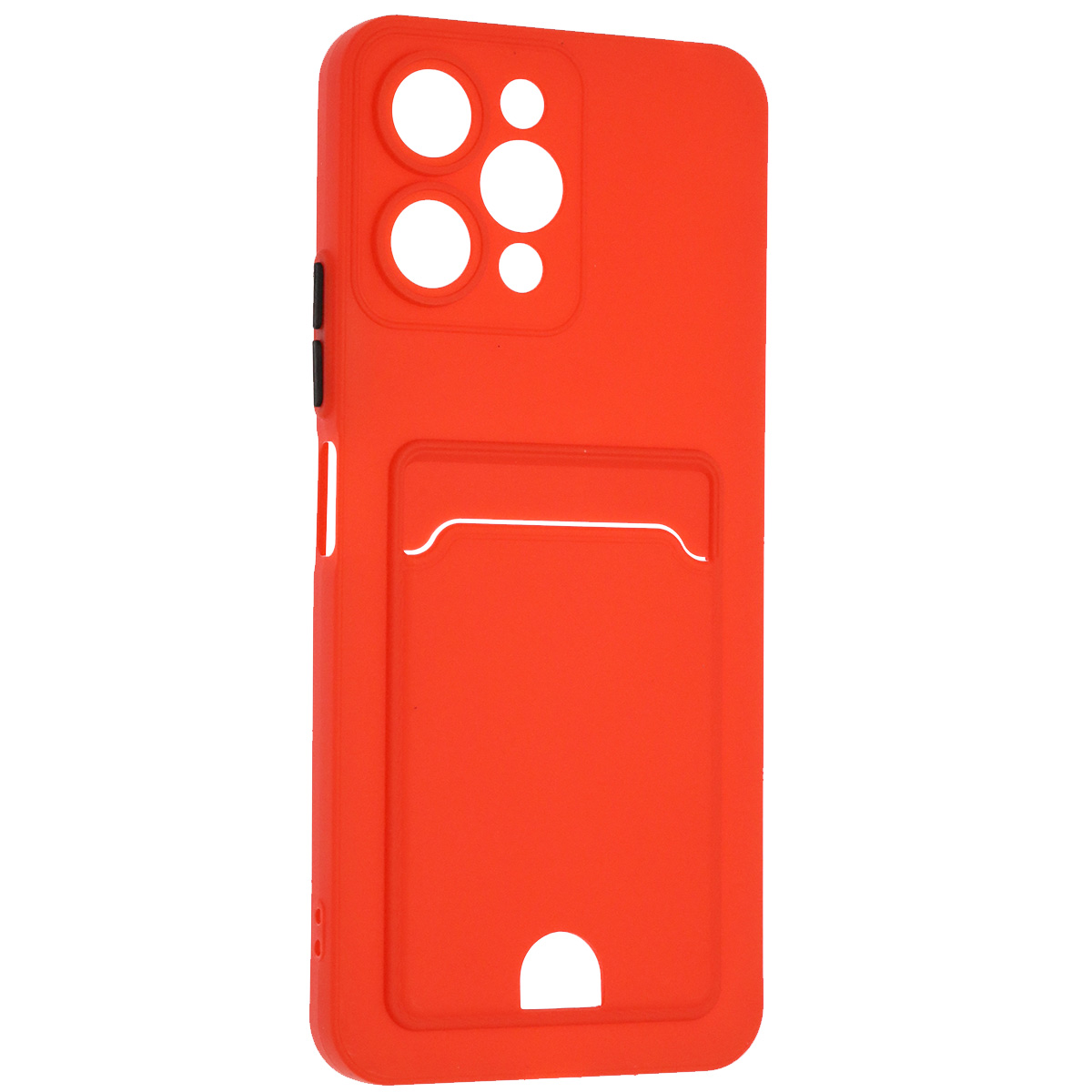 Чехол накладка BUTTON для XIAOMI Redmi 12 4G, защита камеры, силикон, отдел для карт, цвет красный