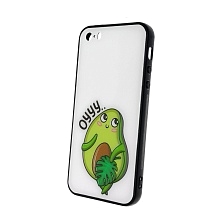Чехол накладка для APPLE iPhone 5, 5G, 5S, SE, силикон, стекло, рисунок AVOCADO Oyyy....
