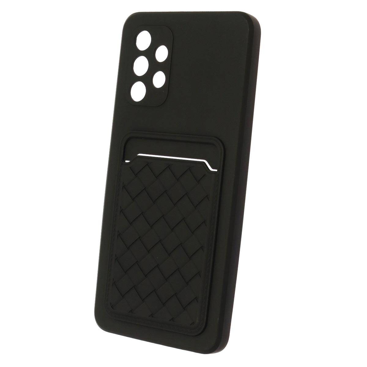 Чехол накладка CARD CASE для SAMSUNG Galaxy A32 4G (SM-A325F), силикон, отдел для карт, цвет черный