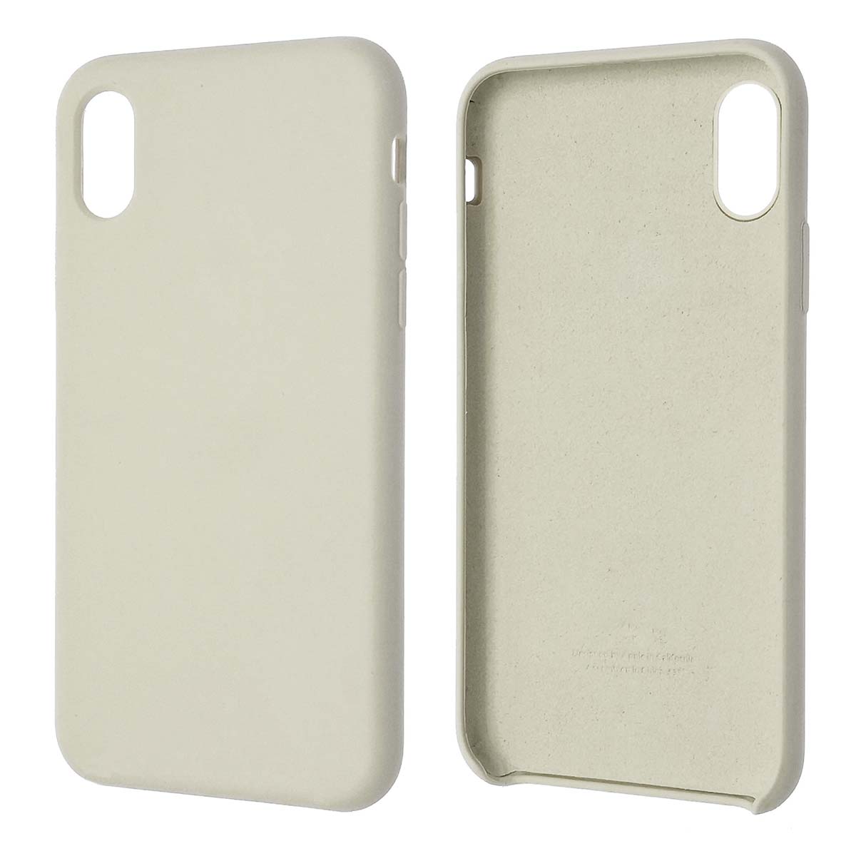 Чехол накладка Silicon Case для APPLE iPhone X, iPhone XS, силикон, бархат, светло бежевый