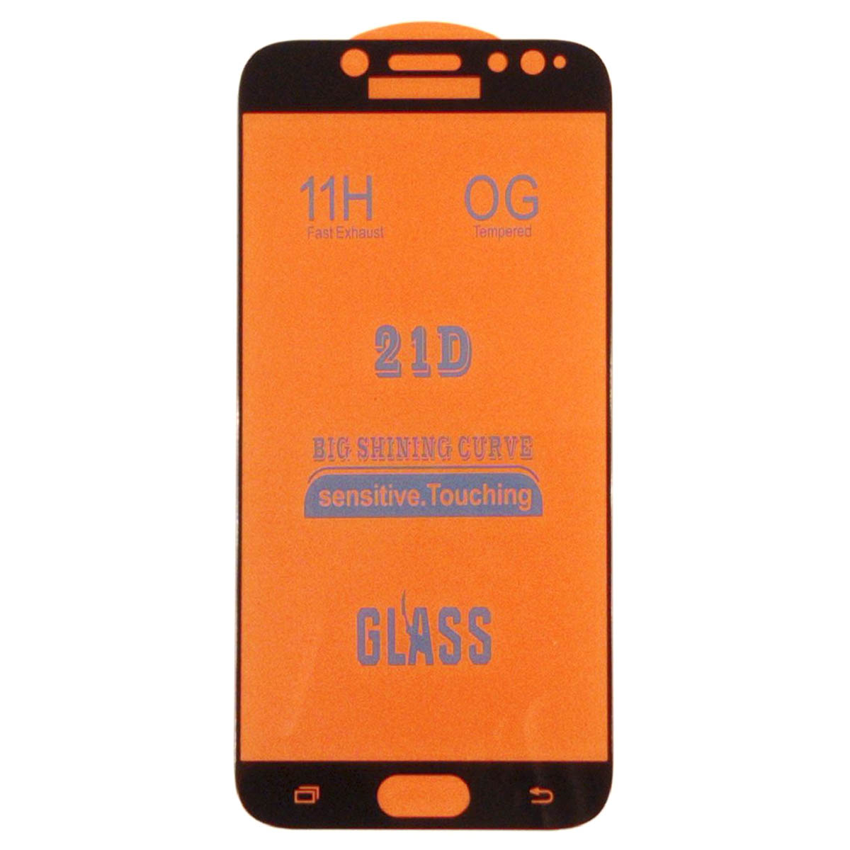 Защитное стекло 21D для SAMSUNG Galaxy J7 2017 (SM-J730), цвет окантовки черный