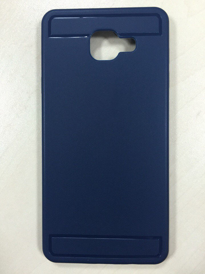 Чехол накладка для SAMSUNG Galaxy A7 2016 (SM-A710), силикон, с логотип, цвет синий
