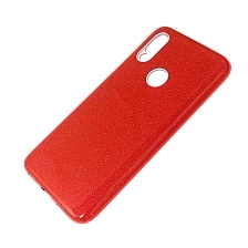 Чехол накладка для XIAOMI Redmi 7, силикон, блестки, цвет красный.