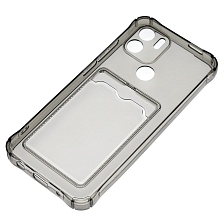 Чехол накладка CARD CASE для Redmi A1 Plus, Redmi A2 Plus, POCO C51, защита камеры, силикон, отдел для карт, цвет прозрачно черный