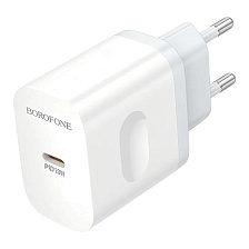 СЗУ (Сетевое зарядное устройство) BOROFONE BA99A Breeze, 1 USB Type C, PD20W, цвет белый