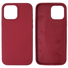 Чехол накладка Silicon Case для APPLE iPhone 13 Pro Max (6.7), силикон, бархат, цвет вишневый