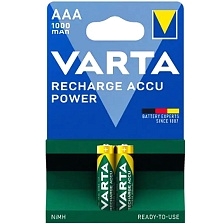 Аккумулятор перезаряжаемый VARTA R03 AAA BL2 NI-MH 1000mAh, тип мизинчиковый Аккумулятор перезаряжаемый VARTA R03 AAA BL2 NI-MH 1000mAh, тип мизинчиковый