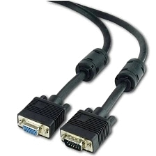 Кабель удлинитель (VGA-m - VGA-f) SVGA 15mf/10m, длина 10 метров, цвет черный