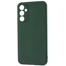 Чехол накладка для SAMSUNG Galaxy A34 5G, силикон, карбон, цвет темно зеленый
