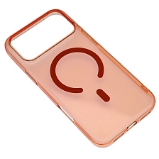 Чехол накладка KWI-NI с поддержкой MagSafe для APPLE iPhone 17 Pro, пластик, прозрачный, цвет оранжевый