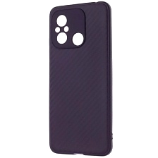 Чехол накладка для XIAOMI Redmi 12C, XIAOMI POCO C55, защита камеры, силикон, карбон, цвет темно фиолетовый
