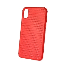 Чехол накладка BASEUS для APPLE iPhone X, силикон, сеточка, цвет красный.