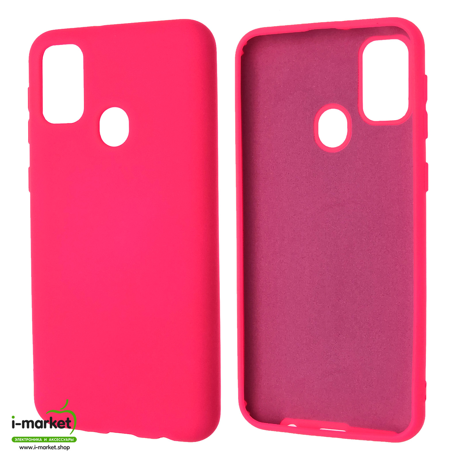 Чехол накладка Silicon Cover для SAMSUNG Galaxy M30s (SM-M307F), M21  (SM-M215), силикон, бархат, цвет малиновый