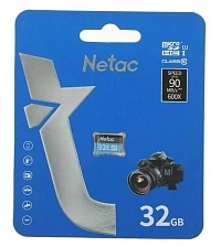 Карта памяти microSDHC UHS-I U1 NETAC P500 32 ГБ, 90 МБ/с, Class 10, NT02P500STN-032G-S, без адаптера