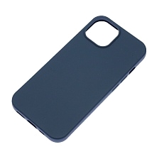 Чехол накладка Silicon Case для APPLE iPhone 15 (6.1"), силикон, бархат, цвет темно синий