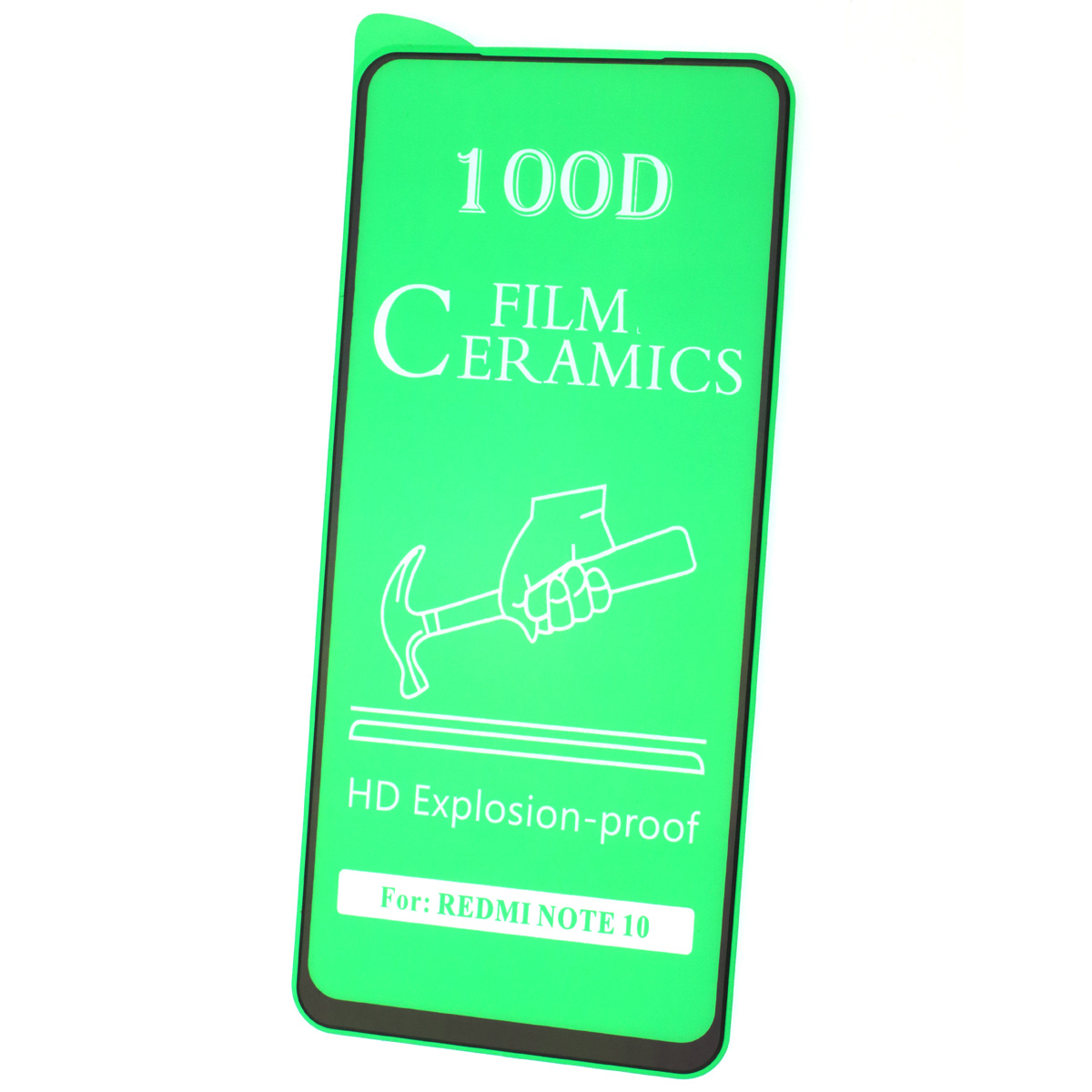 Защитное стекло 100D Ceramics для XIAOMI Redmi Note 10, Redmi Note 10S, POCO M5s, цвет окантовки черный