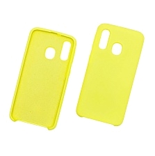 Чехол накладка Silicon Cover для SAMSUNG Galaxy A40 (SM-A405), силикон, бархат, цвет ярко желтый.