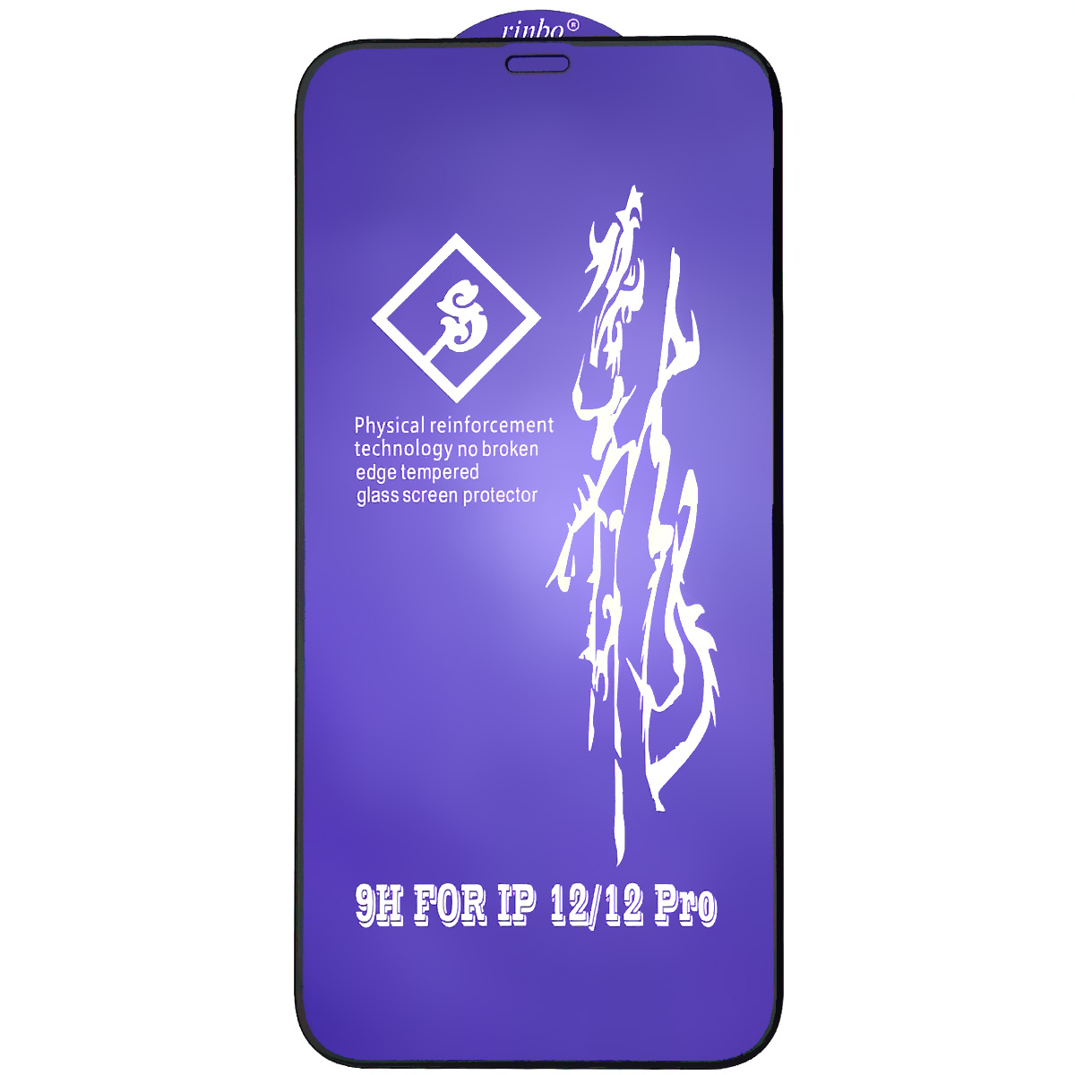 Защитное стекло 6D Rinbo для APPLE iPhone 12 (6.1"), iPhone 12 Pro (6.1"), цвет окантовки черный