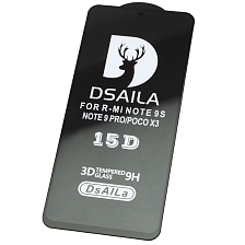 Защитное стекло 15D DSAILA для XIAOMI Redmi Note 9S, Note 9 Pro, цвет окантовки черный Защитное стекло 15D DSAILA для XIAOMI Redmi Note 9S, Note 9 Pro, цвет окантовки черный