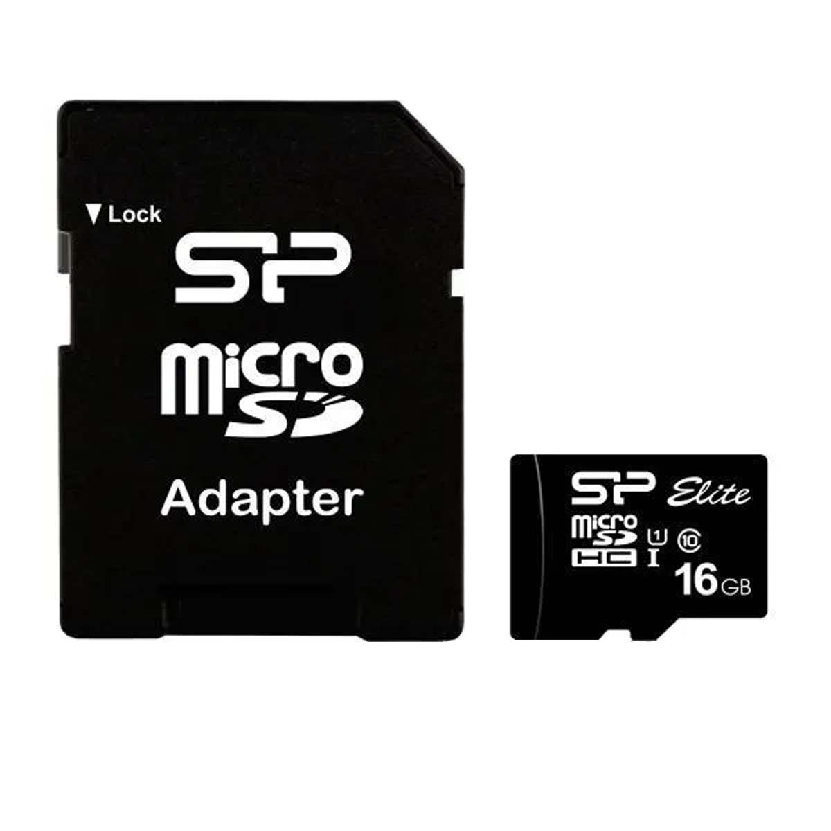 Карта памяти microSDHC 16GB Silicon Power UHS-I Class 10 + SD адаптер