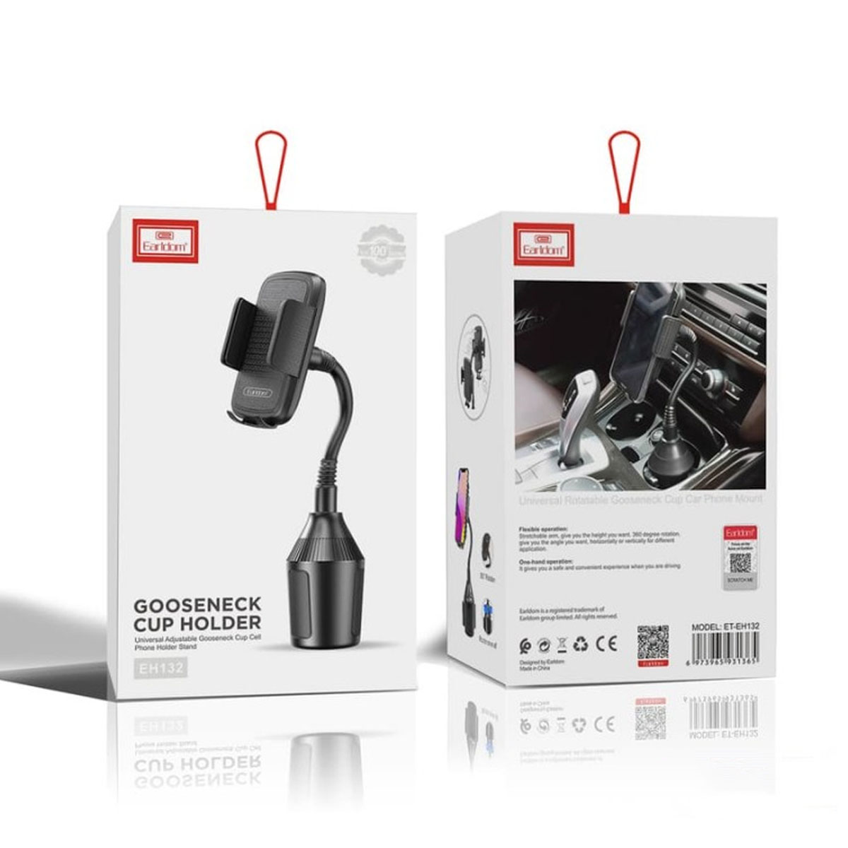 Автомобильный держатель EARLDOM ET-EH132 для смартфона, цвет черный (распродажа -50%)