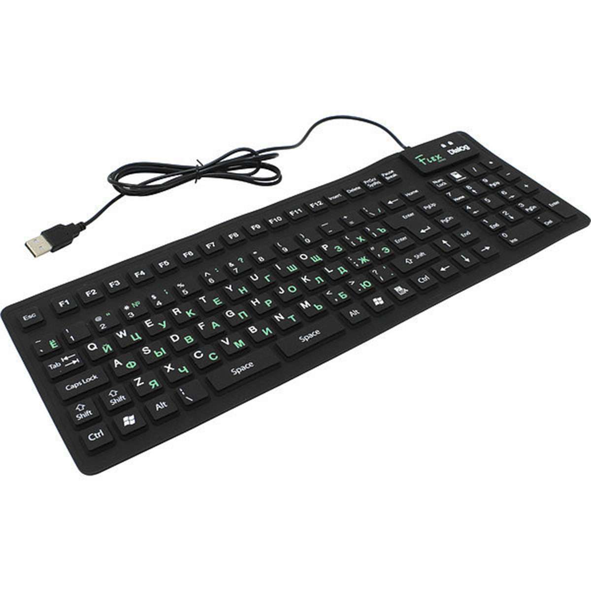 Клавиатура DIALOG Flex KFX-03U, гибкая, подключение USB, цвет черный Клавиатура DIALOG Flex KFX-03U, гибкая, подключение USB, цвет черный