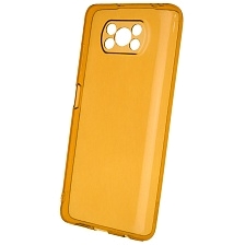 Чехол накладка Clear Case для XIAOMI POCO X3, POCO X3 Pro, силикон 1.5 мм, защита камеры, цвет прозрачно оранжевый
