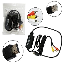 Конвертер H77 AV (3RCA) на HDMI, 1.8 м, цвет черный