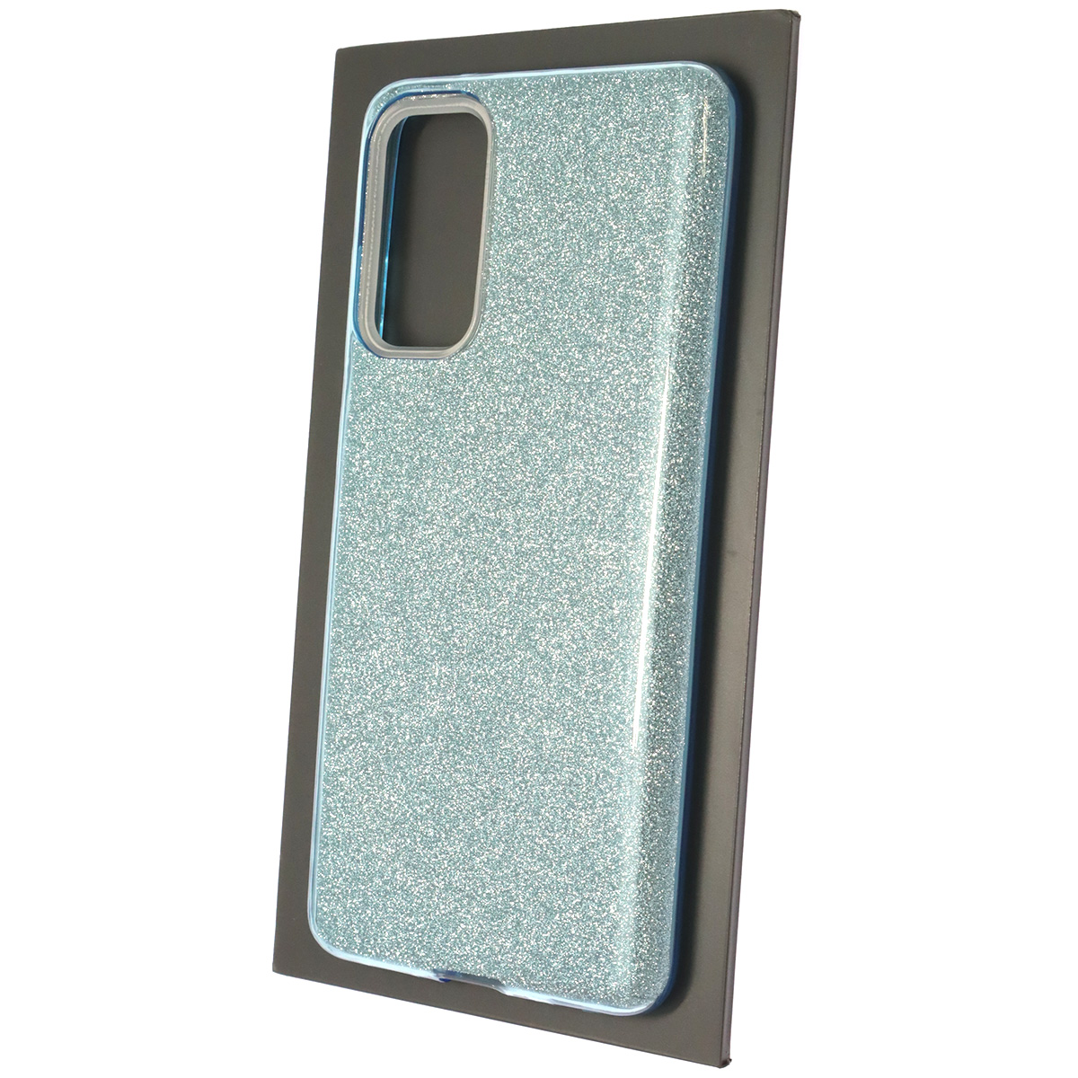 Чехол накладка SHINE для SAMSUNG Galaxy S20 FE (SM-G780), силикон, блестки, цвет голубой