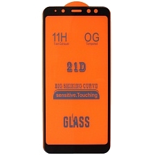 Защитное стекло 21D для SAMSUNG Galaxy A6 2018 (SM-A600), J6 2018 (SM-J600), цвет окантовки черный
