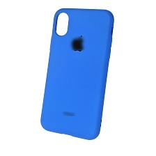 Чехол накладка Fashion Case для APPLE iPhone X, силикон, с логотипом, цвет синий.