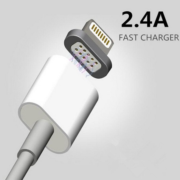 USB Дата-кабель 2.4A с магнитным коннектором для Apple iPhone 5/5S, 6/6S, 7/7S.