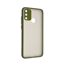 Чехол накладка SKIN SHELL для HUAWEI Honor 9A (MOA-LX9N), пластик, силикон, цвет окантовки темно зеленый.