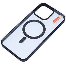 Чехол накладка Magnetic с поддержкой MagSafe для APPLE iPhone 15 Pro Max, силикон, цвет окантовки темно фиолетовый Чехол накладка Magnetic с поддержкой MagSafe для APPLE iPhone 15 Pro Max, силикон, цвет окантовки темно фиолетовый