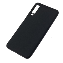 Чехол накладка для SAMSUNG Galaxy A7 2018 (SM-A750), силикон, матовый, цвет черный