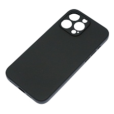 Чехол накладка NANO для APPLE iPhone 15 Pro Max (6.7"), защита камеры, силикон, бархат, цвет черный Чехол накладка NANO для APPLE iPhone 15 Pro Max (6.7"), защита камеры, силикон, бархат, цвет черный
