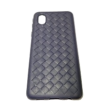 Чехол накладка для SAMSUNG Galaxy A01 Core (SM-A013F), силикон, плетение, цвет темно синий | РЕТРО 4