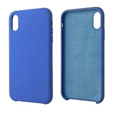 Чехол накладка Silicon Case для APPLE iPhone XR, силикон, бархат, цвет синий Чехол накладка Silicon Case для APPLE iPhone XR, силикон, бархат, цвет синий
