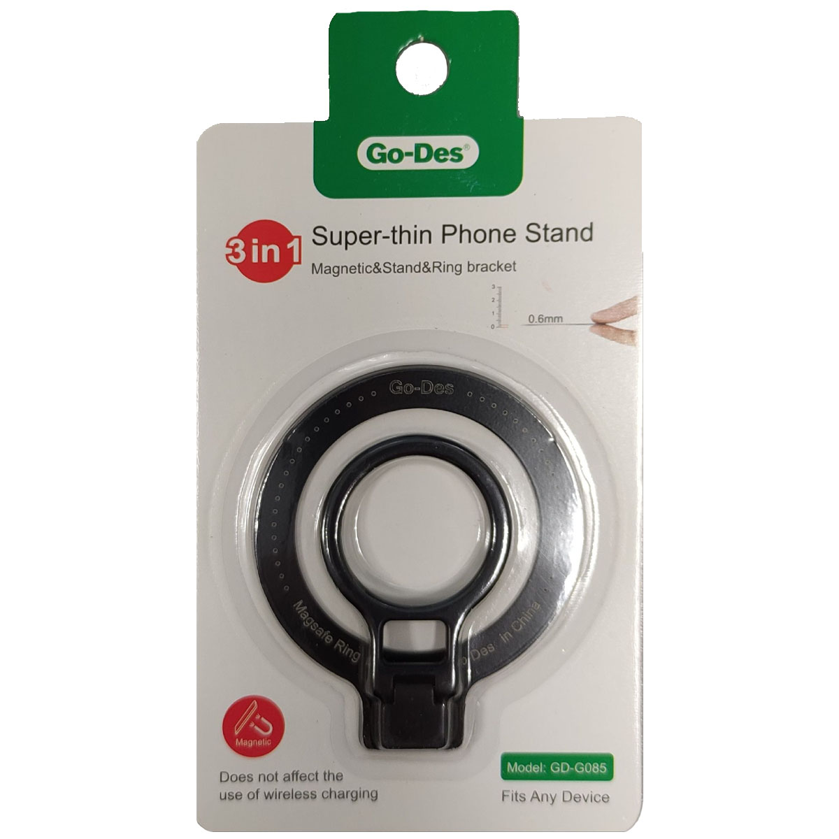 Магнитное кольцо подставка GO-DES GD-G085, цвет черный