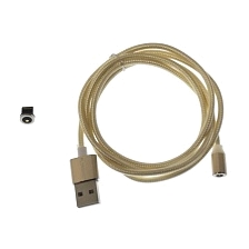 Магнитный зарядный кабель FLOVEME APPLE Lightning 8 pin, 2A, длина 1 метр, цвет золотистый