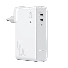СЗУ (Сетевое зарядное устройство) и внешний аккумулятор 2 в 1 Baseus Power Station, 10000mAh, 45W, цвет белый СЗУ (Сетевое зарядное устройство) и внешний аккумулятор 2 в 1 Baseus Power Station, 10000mAh, 45W, цвет белый