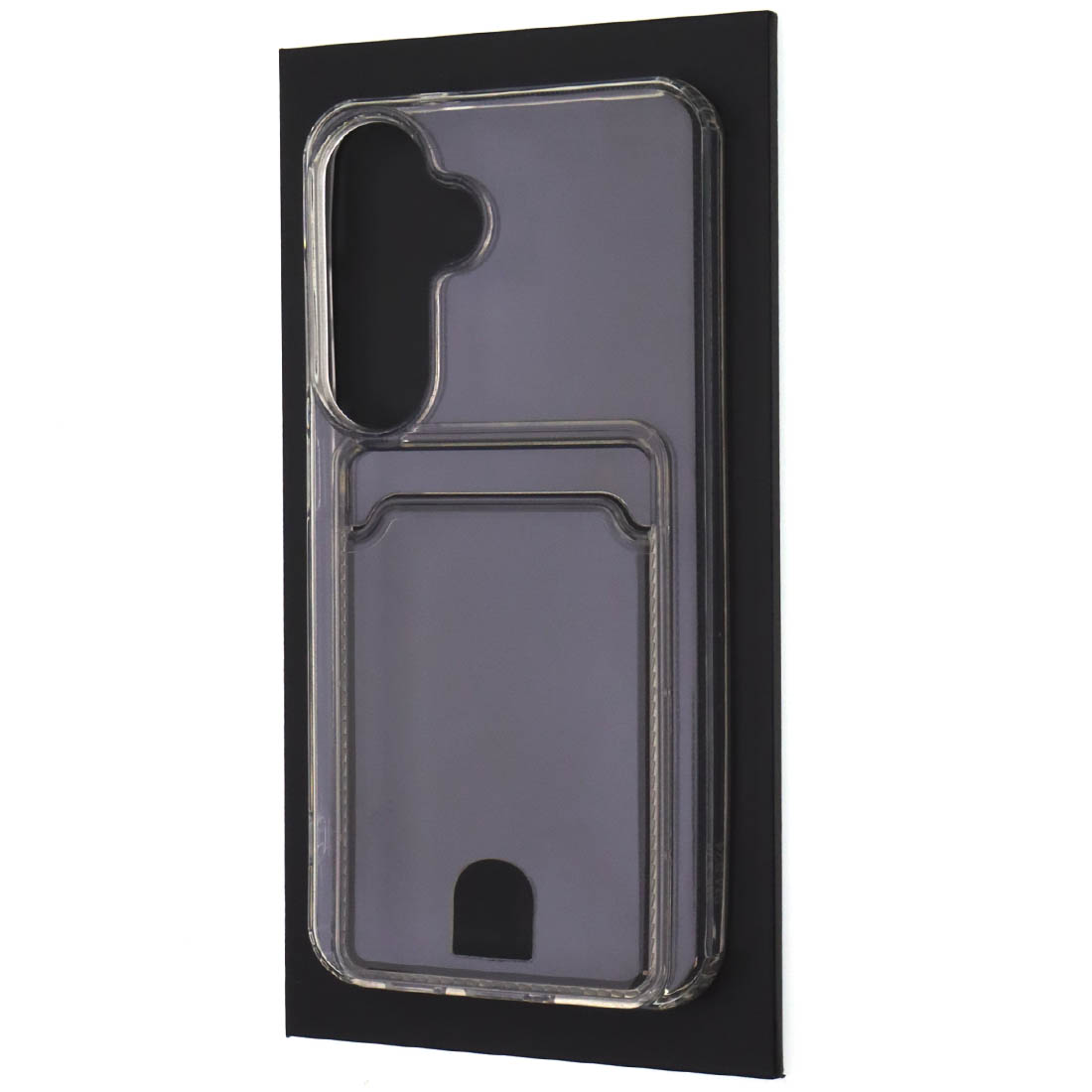 Чехол накладка CARD CASE для SAMSUNG Galaxy S24, силикон, отдел для карт, цвет прозрачный