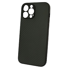 Чехол накладка для APPLE iPhone 13 Pro Max, силикон, карбон, цвет черный